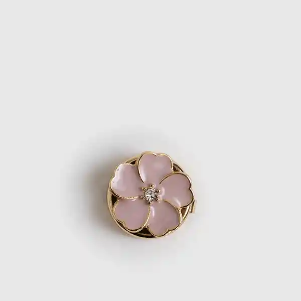 Cubre Botón Woman Flor Rosada Dorado