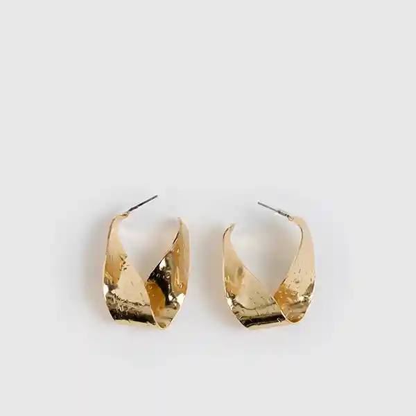 Aros Argollas Grandes Enrroladas Dorado