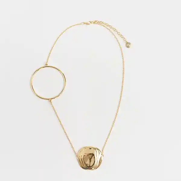 Collar Círculo Moneda Dorado