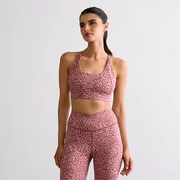 Peto Deportivo Active Hojas Cierre Ajustable L Rosado