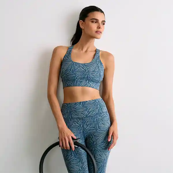 Peto Deportivo Active Flores Cierre Ajustable L Verde Petróleo