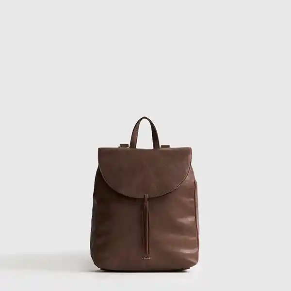 Mochila Boho Tassel Gamuza Notebook Café