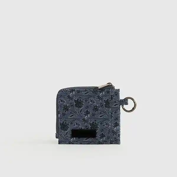 Tarjetero Boho Canvas Flores Azul