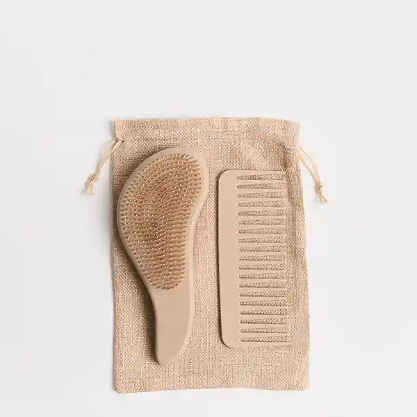 Set Cepillo Y Peineta Self Care Unicolor Beige