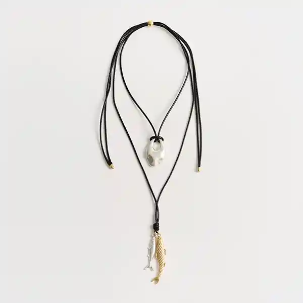 Collar Street Peces Bicolor Negro