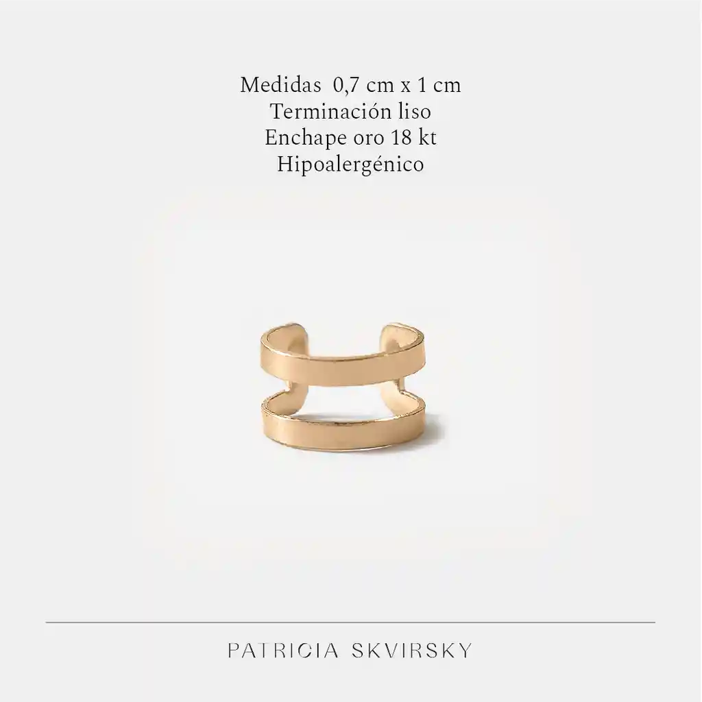 Aro Ear Cuff Doble Oro