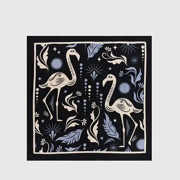 Pañuelo Woman Cuadrado Flamencos Negro
