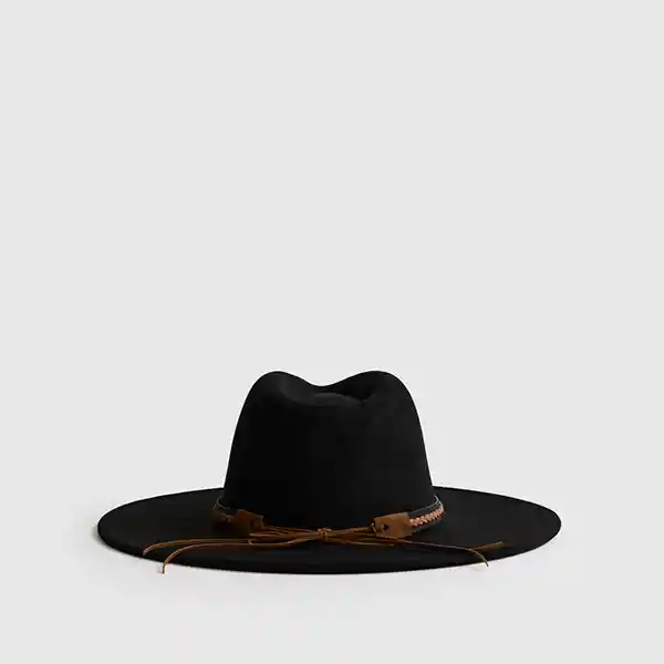 Sombrero Alto Invierno Cowboy Fake Suede Negro