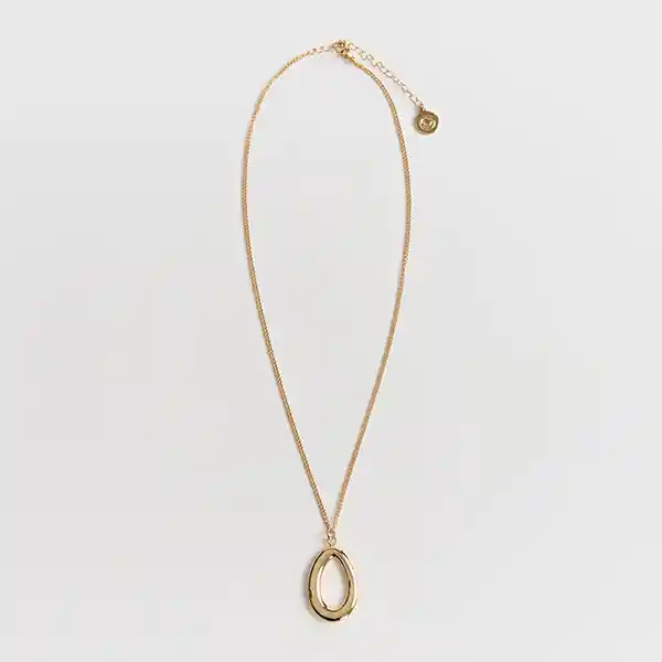 Collar Colgante Ovalado Dorado