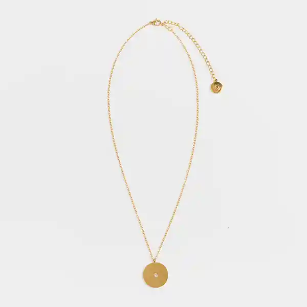 Collar Woman Charm Redondo Punto De Luz Dorado