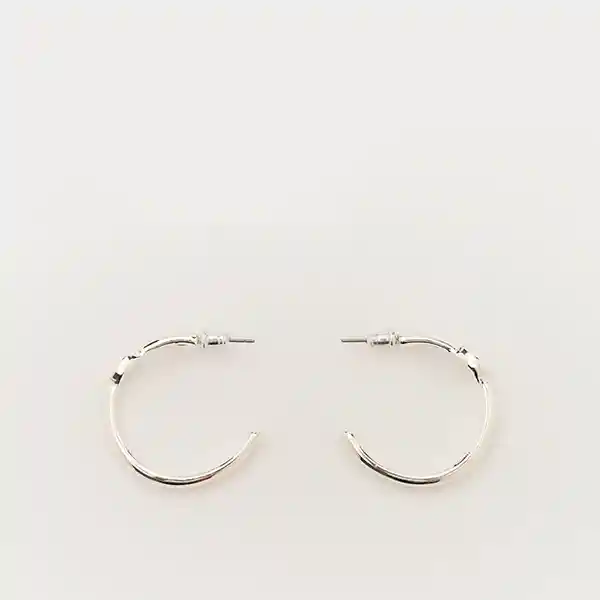 Aros Argollas Semi Abiertas Plateado