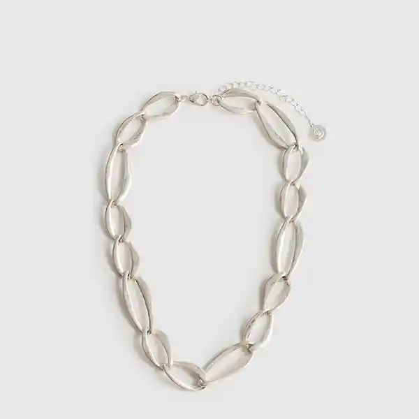 Collar Eslabones Gruesos Plateado