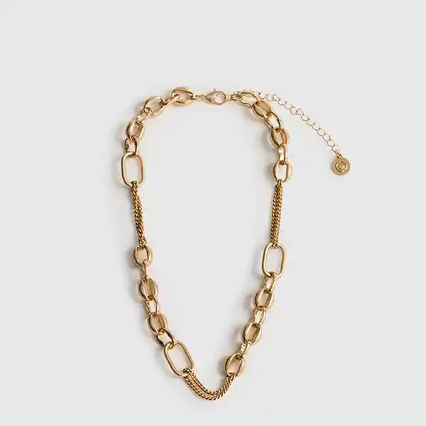Collar Con Eslabones Y Cadenas Dorado