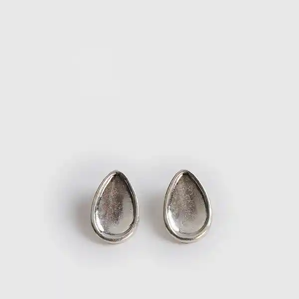 Aros Forma De Gota Plateado
