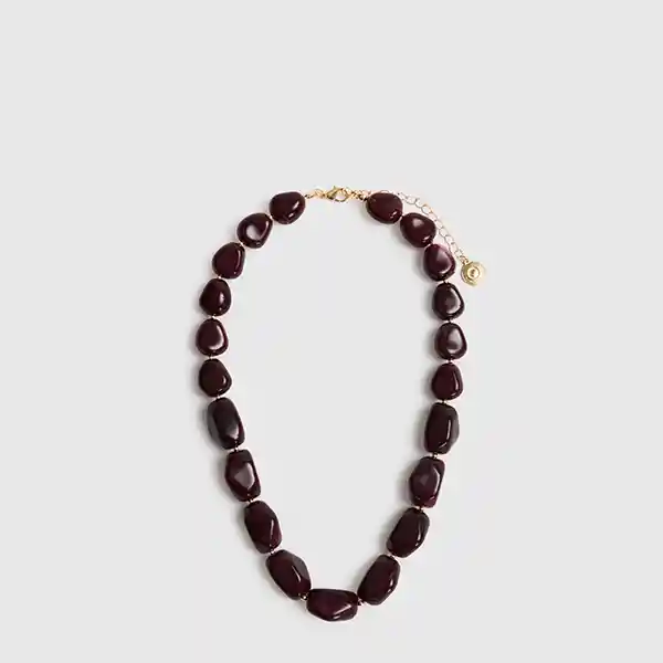 Collar Ddm Piedras Irregulares Burdeo
