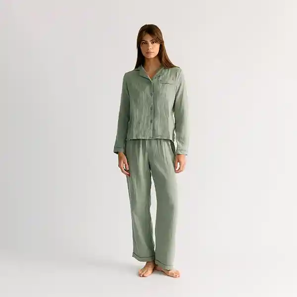 Pijama Dreamy Camisero Bicolor M Verde