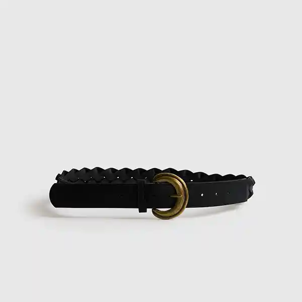 Cinturón Trenzado Hebilla Maxi M/l Negro