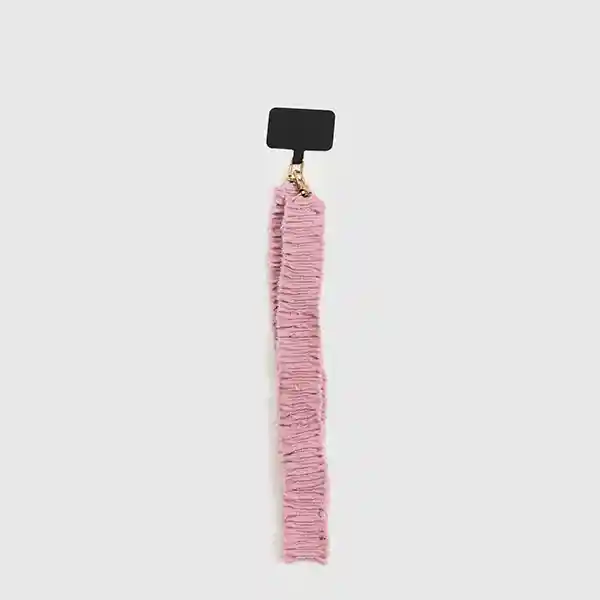 Strap Colgante Celular Denim Desflecado Rosado