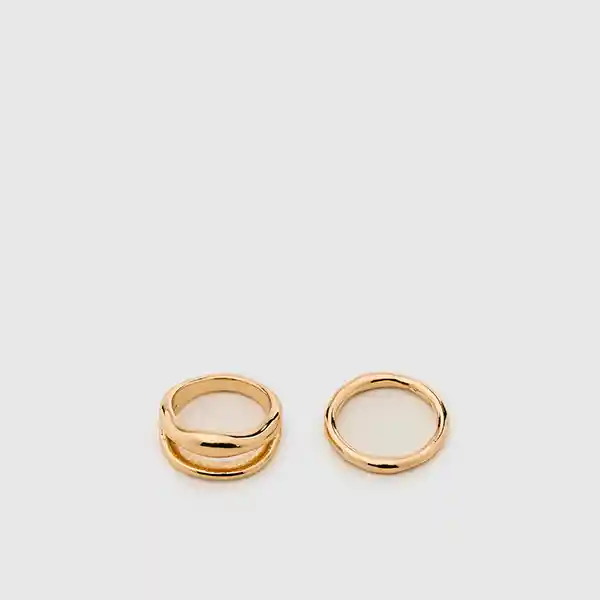 Set Anillos Boho Irregulares L Dorado