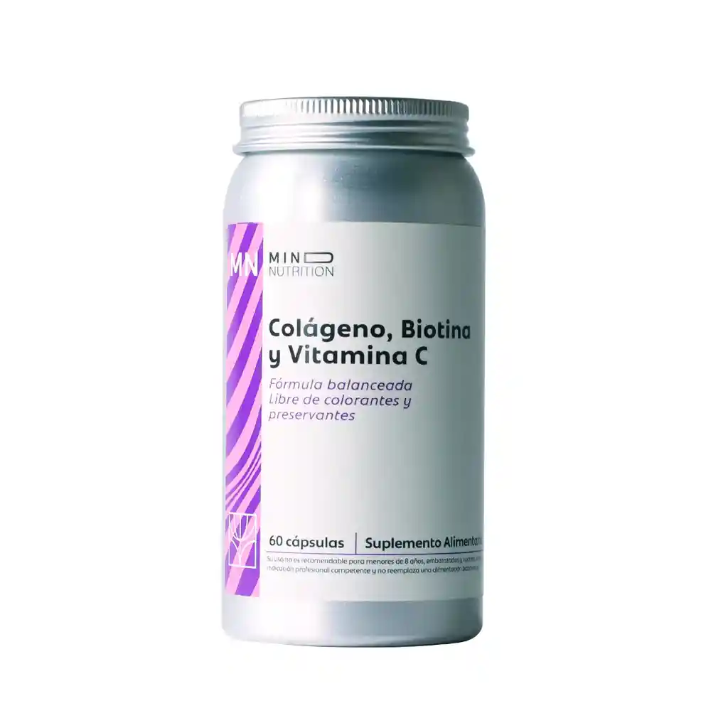 Biotina + Colageno + Vit C - 60 Cáps | Mind Nutrition