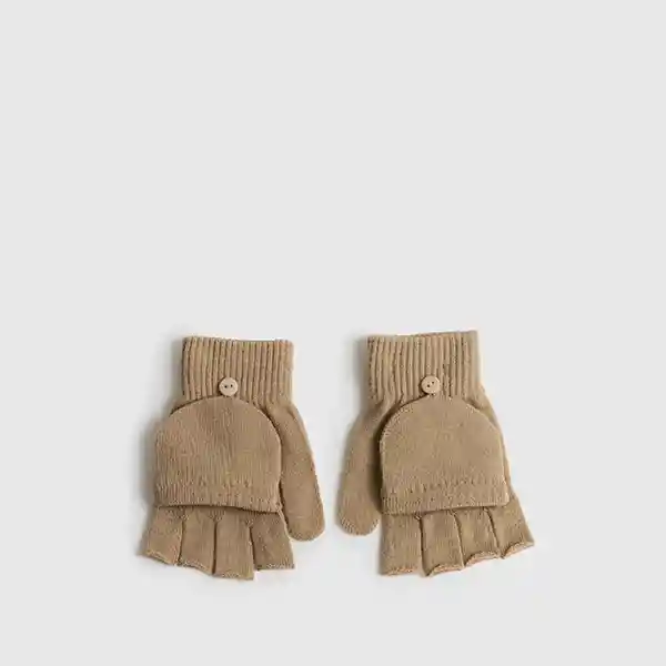 Guantes Alto Invierno Mitón Despontable Beige