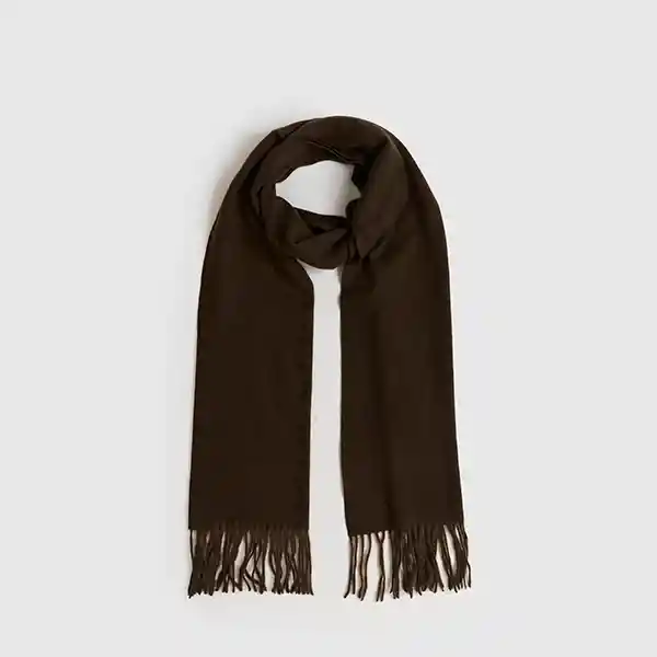 Bufanda Alto Invierno Suave Flecos Café