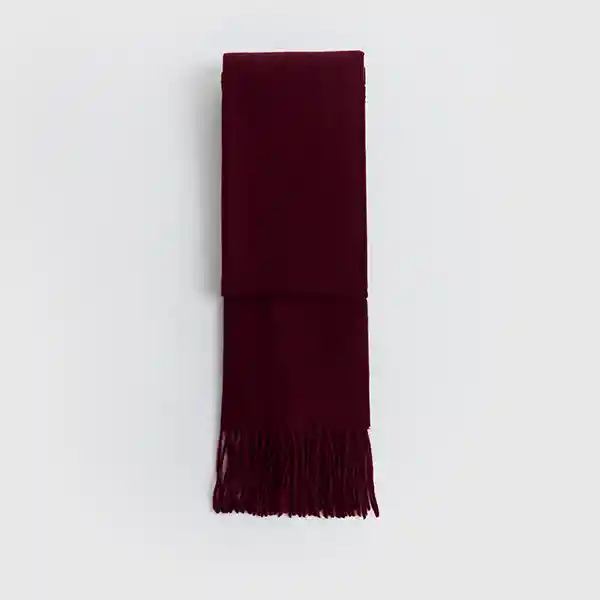 Bufanda Alto Invierno Suave Flecos Burdeo