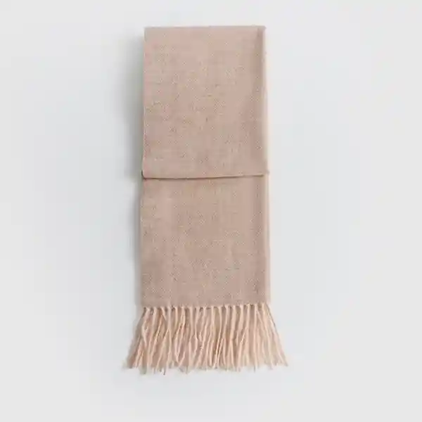 Bufanda Alto Invierno Suave Flecos Beige