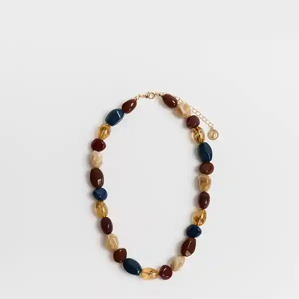 Collar Piedras Transparentes Resina Terracota