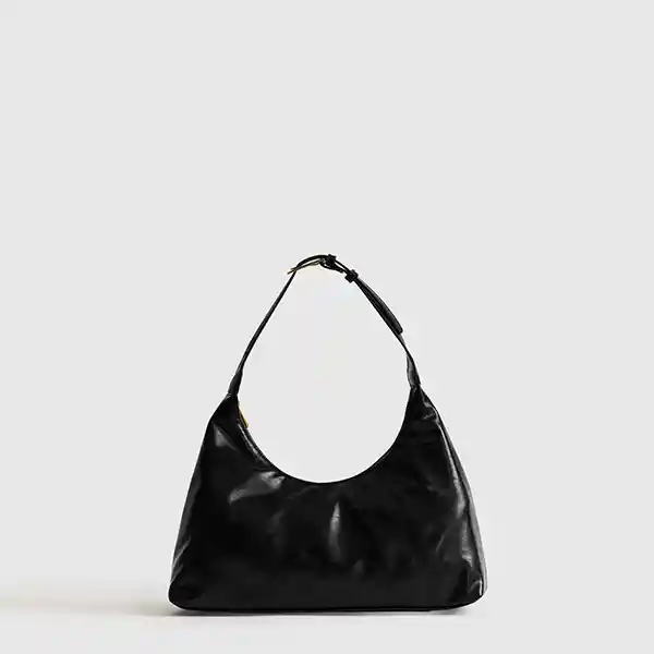 Cartera De Hombro Woman Acharolada Herraje Handle Negro