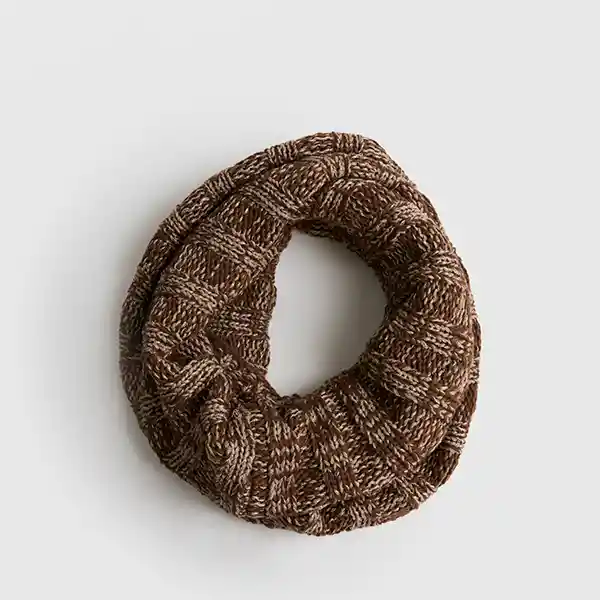 Bufanda Loop Tejida Café