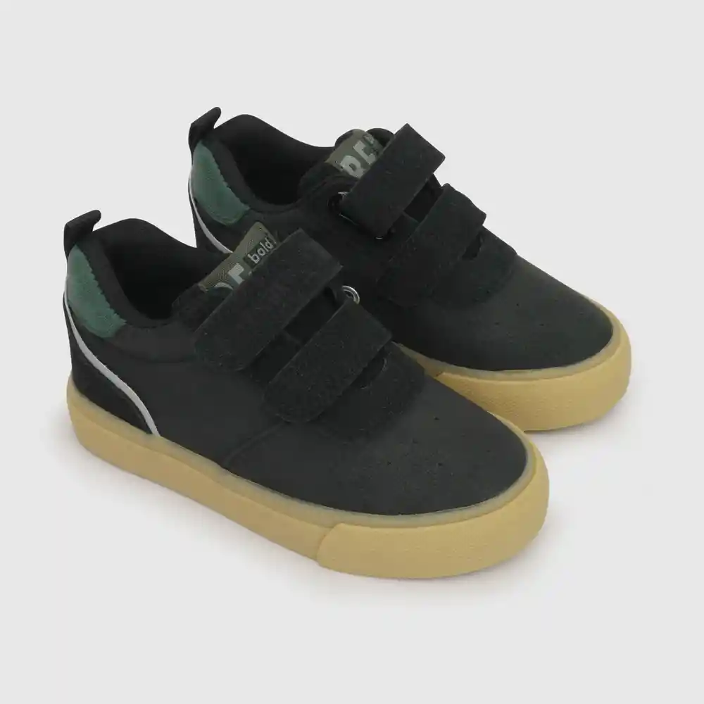 Zapatillas Urbanas Para Niño Negro Y Verde Talla 26