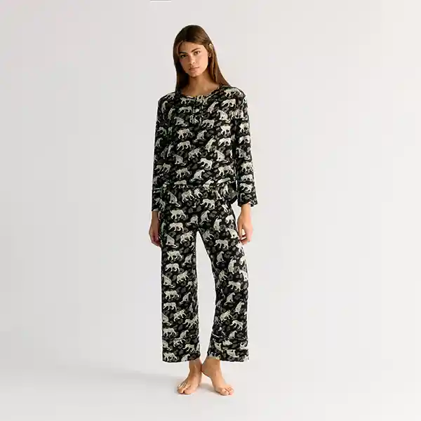 Pijama Animal Print Tigres S Negro
