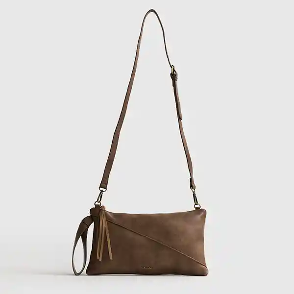 Cartera Bandolera Boho Tassel Fake Suede Café