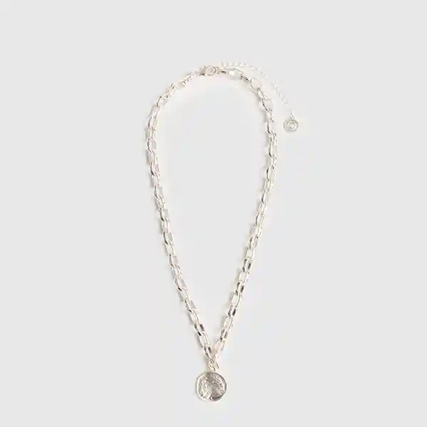 Collar Charm Machacado Plateado