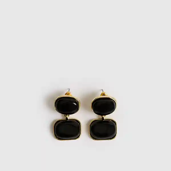 Aros Piedras De Resina Negro