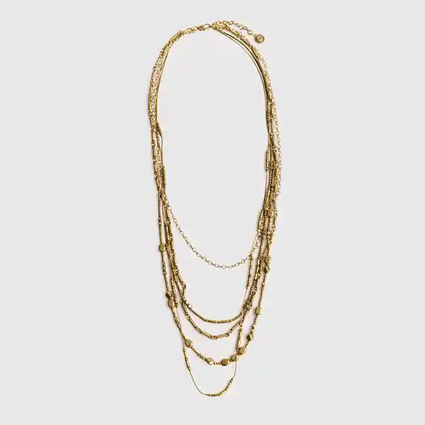 Collar Mostacillas Irregulares Dorado
