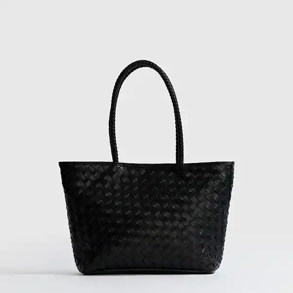Cartera De Hombro Woman Tejida Negro