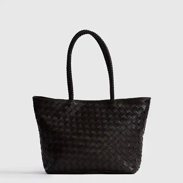 Cartera De Hombro Woman Tejida Café
