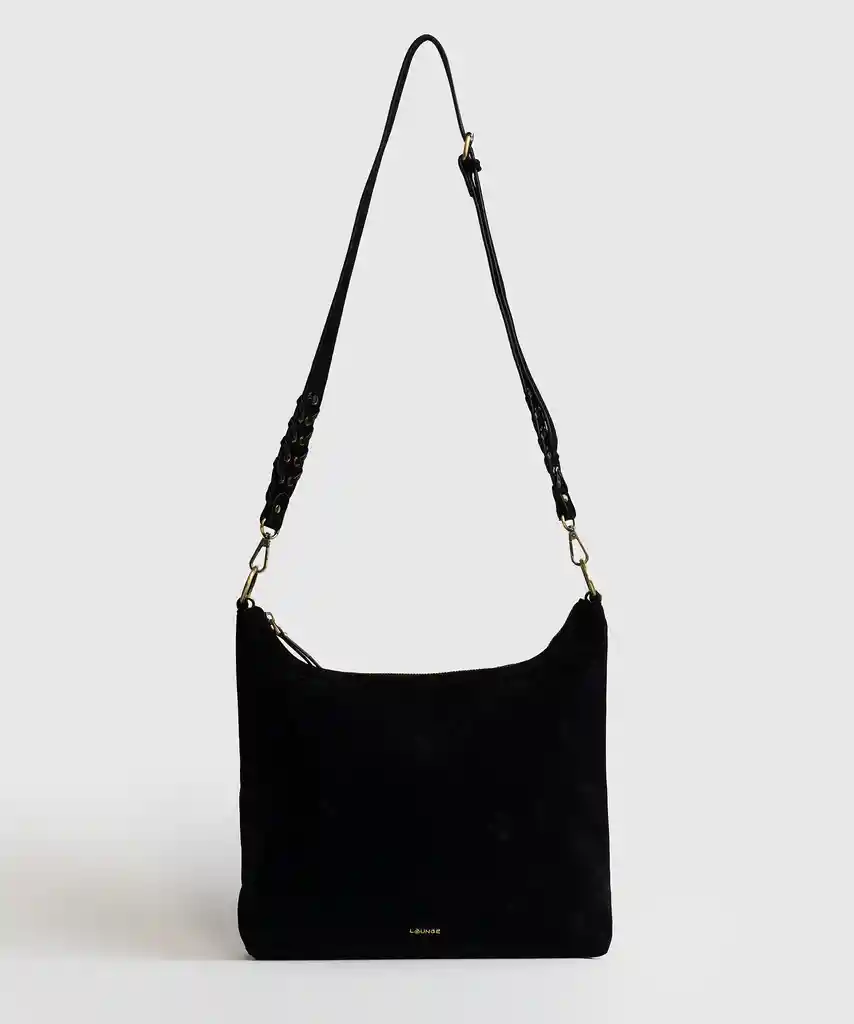 Cartera Bandolera Fake Suede Negro
