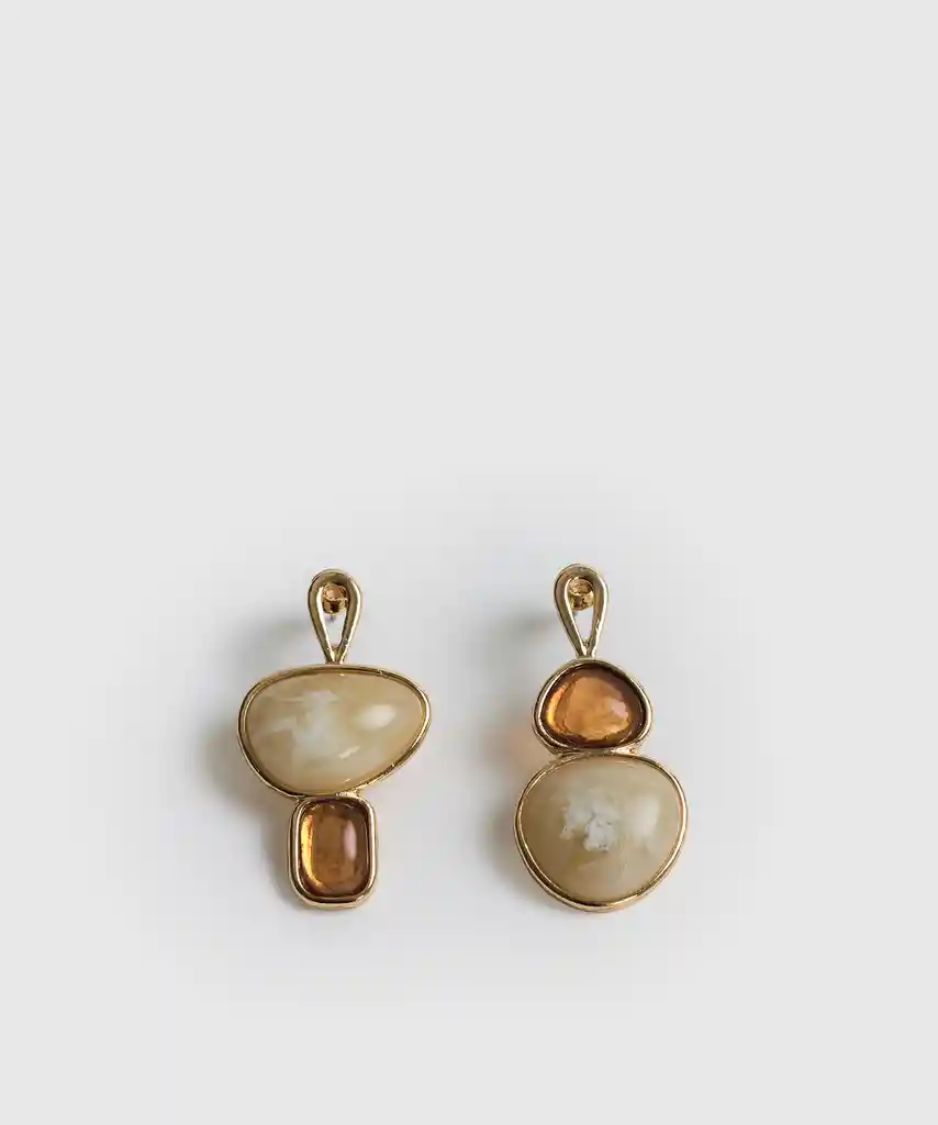 Aros Ovalados Diferentes Dorado