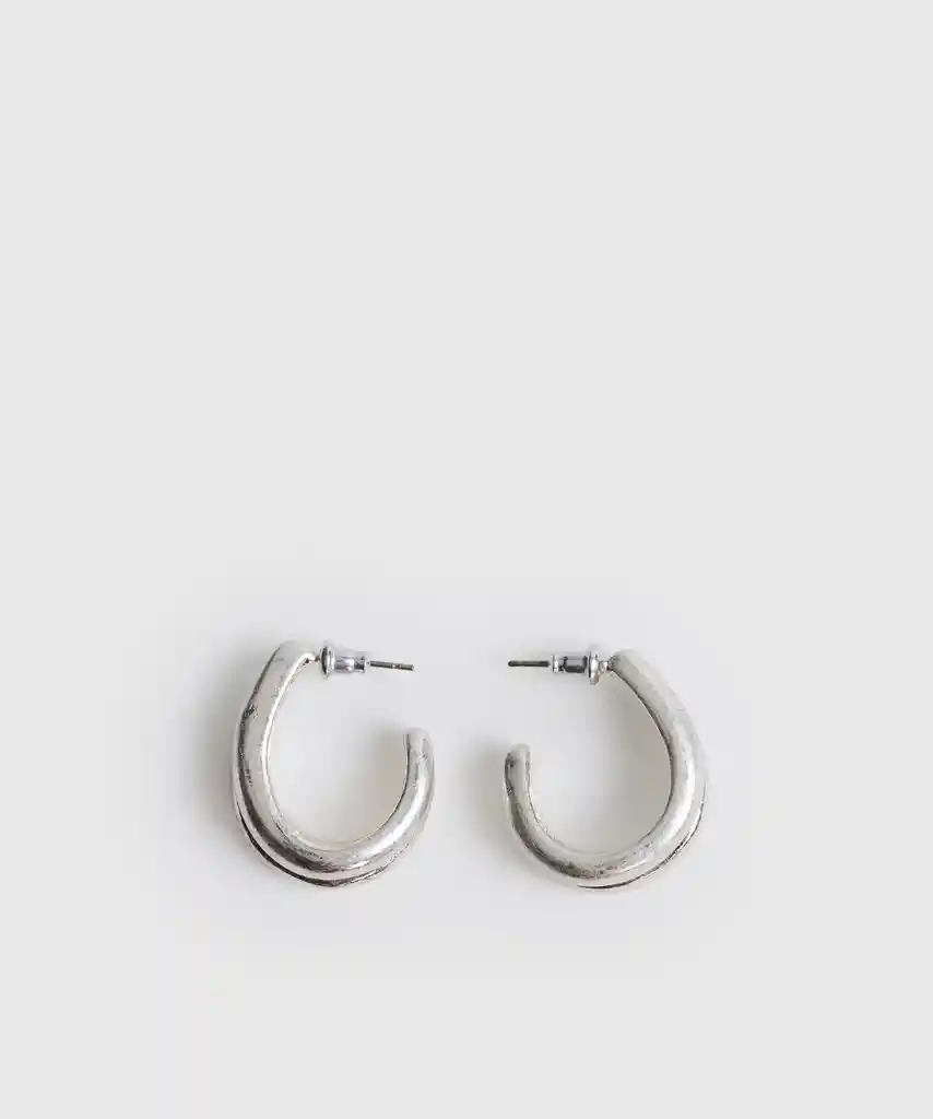 Aros Argollas Dobles Plateado