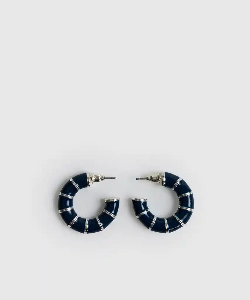 Aros Argollas Resina Plateado