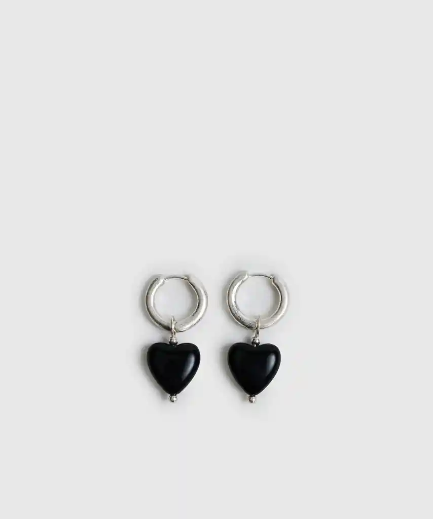 Aros Argolla Corazón Plateado