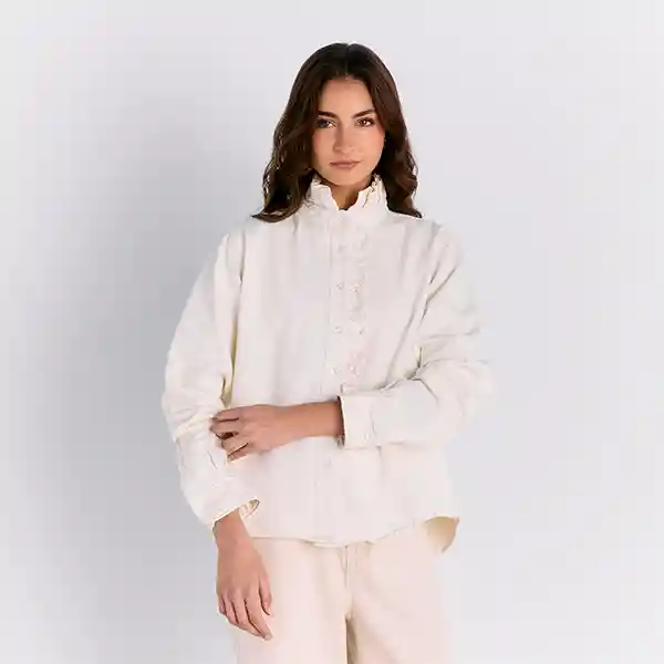 Sobre Camisa Vuelos Denim S Blanco