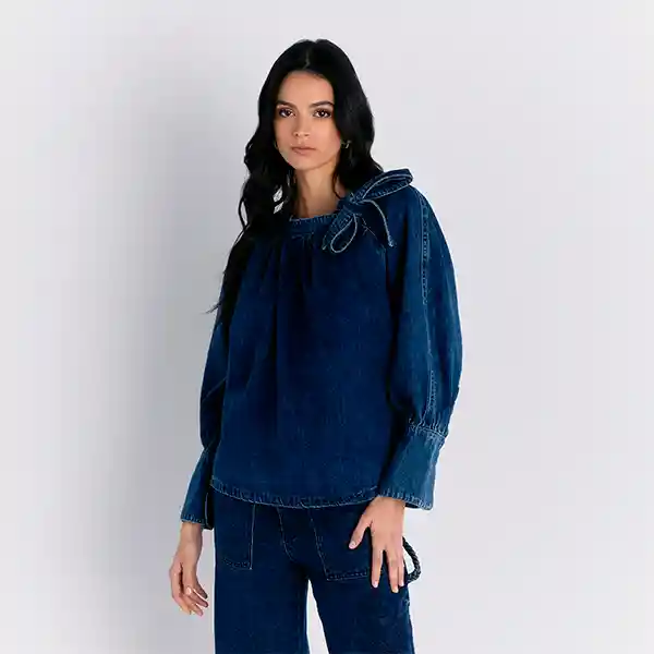 Blusa Cinta Denim S Azul