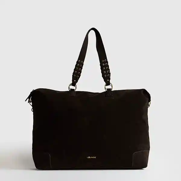 Bolso De Viaje Fake Suede Café