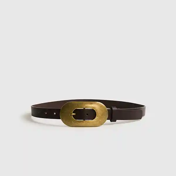 Cinturón Hebilla Ovalada M/l Café