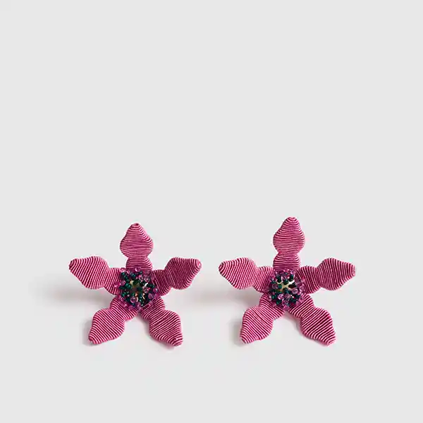Aros Forma Flor Morado