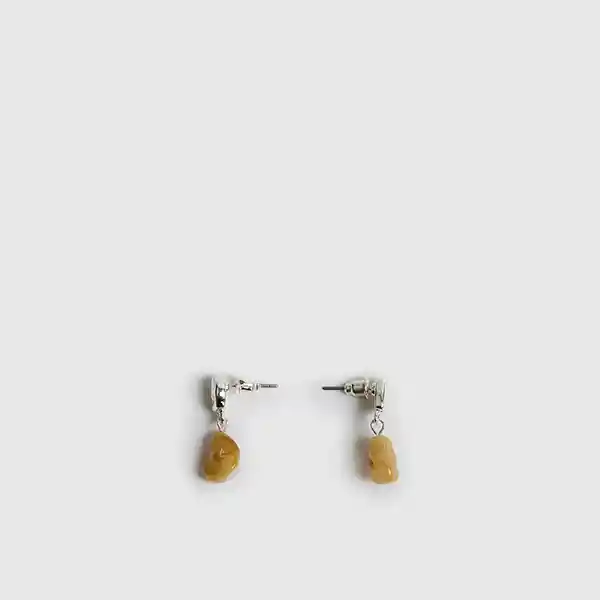Aros Mini Piedra Plateado